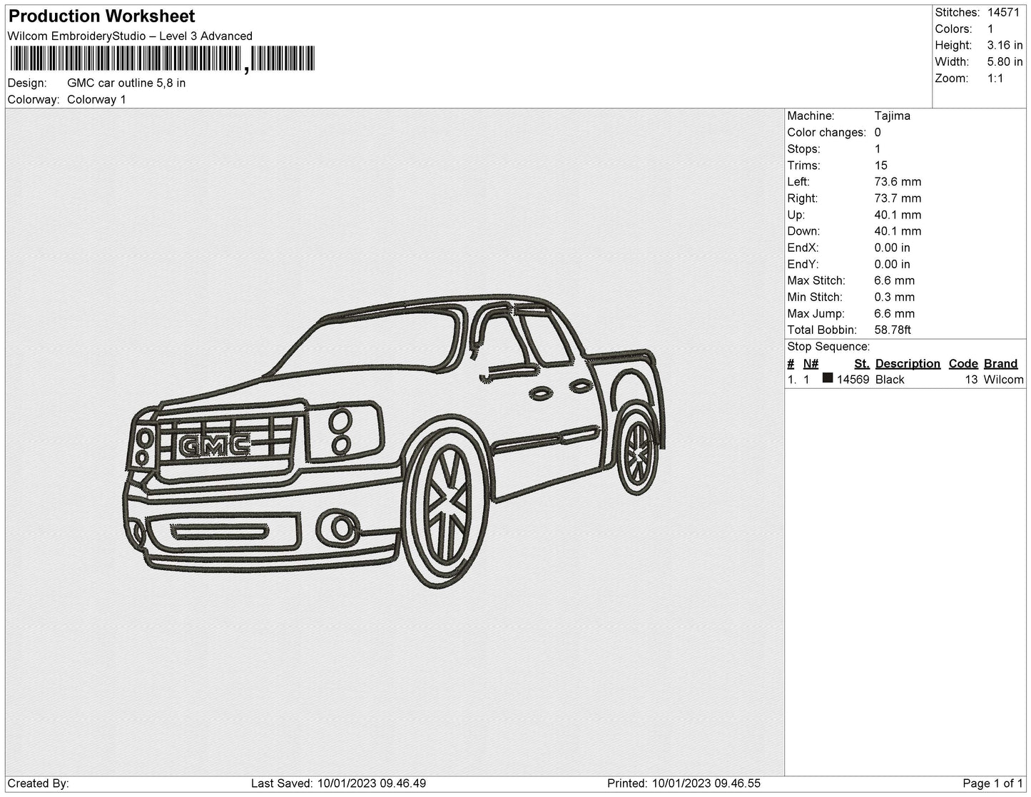 GMC car outline
