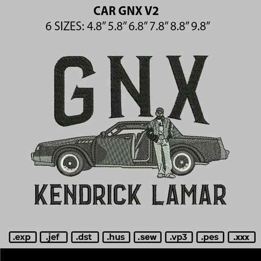 Car Gnx V2 Embroidery File 6 sizes