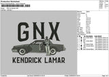 Car Gnx V2 Embroidery File 6 sizes