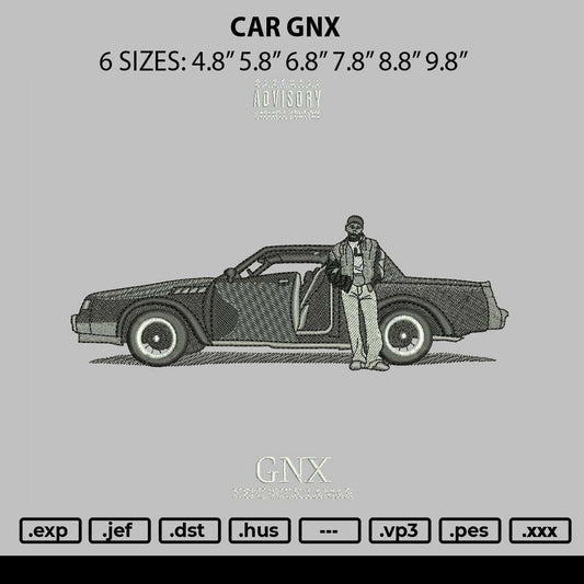 Car Gnx Embroidery File 6 sizes