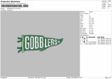 Gobblers Flag Embroidery File Design