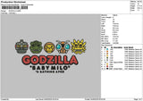 Godzillatext Embroidery File 6 sizes