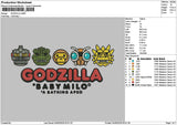 Godzillatext Embroidery File 6 sizes