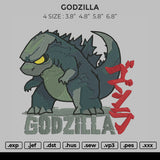 Godzilla Embroidery