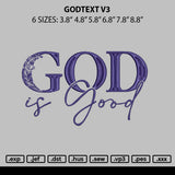 Godtext V3 Embroider File 6 sizes
