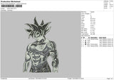 Goku Bw Embroidery File 6 sizes