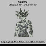 Goku Bw Embroidery File 6 sizes