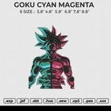GOKU CYAN MAGENTA Embroidery File 6 size