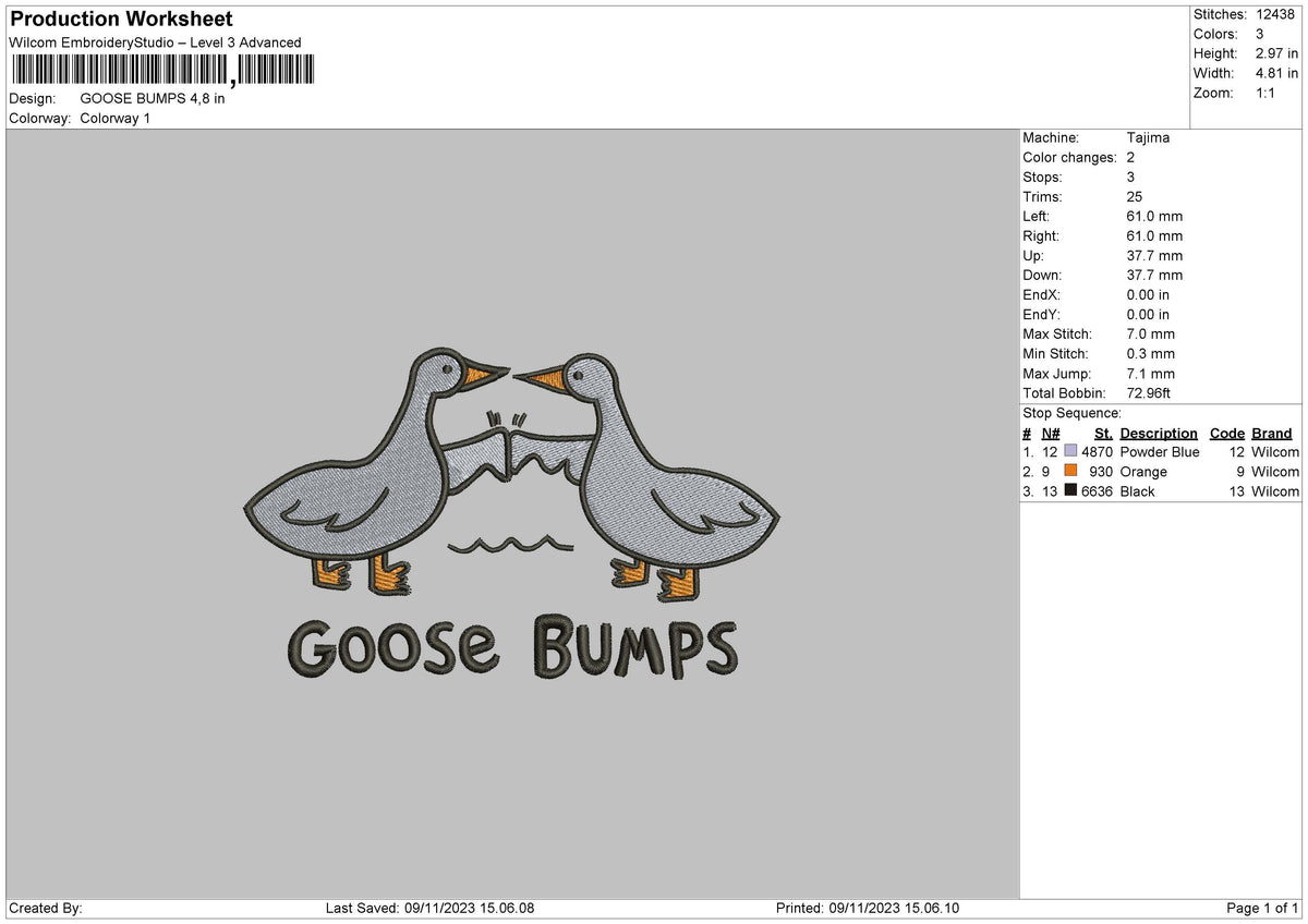 Duck Bumps Embroidery File 6 sizes