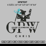 Gpwtext Embroidery File 6 sizes