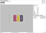 Grad Embroidery File 6 sizes
