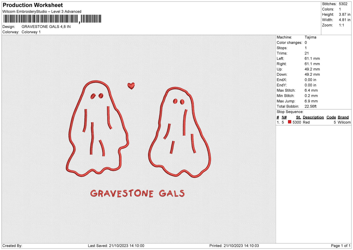 GRAVESTONE GALS Embroidery File 6 size