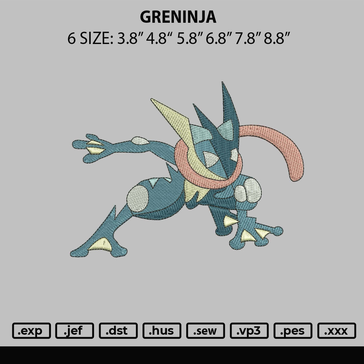 Greninja Embroidery