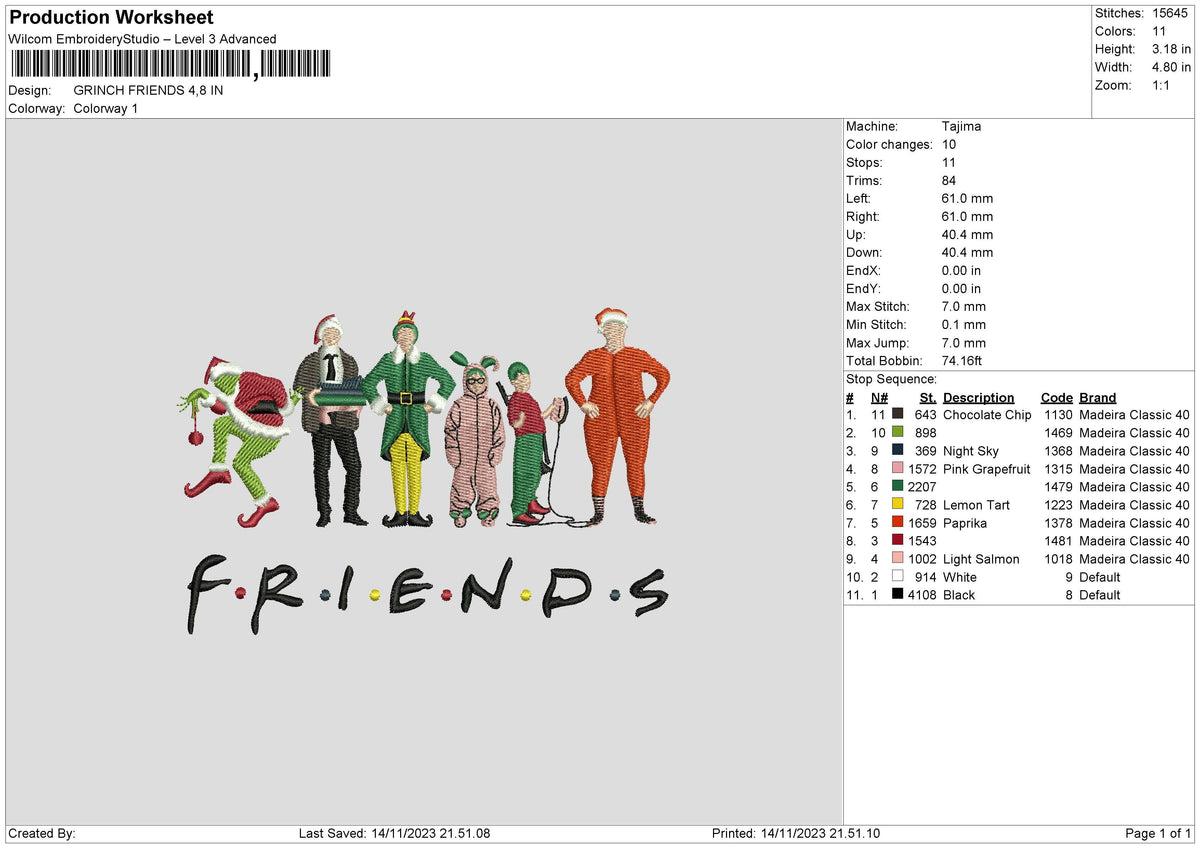 Grinchfriends Embroidery File 6 sizes