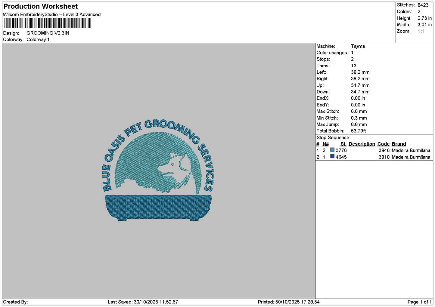 Groomingtext Embroidery 2 Versions Files