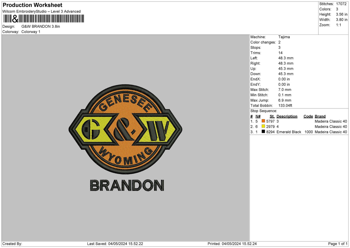 Gnwcircle Embroidery File 6 sizes