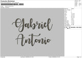 Gabrieltext Embroidery File 6 sizes