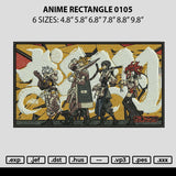 Anime Rectangle 0105 Embroidery File 6 sizes