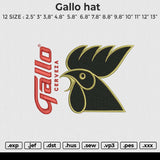 Gallo HAT Embroidery File 6 size
