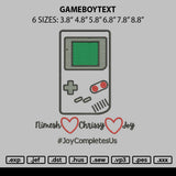 Gameboytext Embroidery File 6 sizes