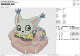 Gatamon Embroidery File 6 size