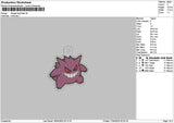 Gengar Keychain Embroidery File 6 sizes