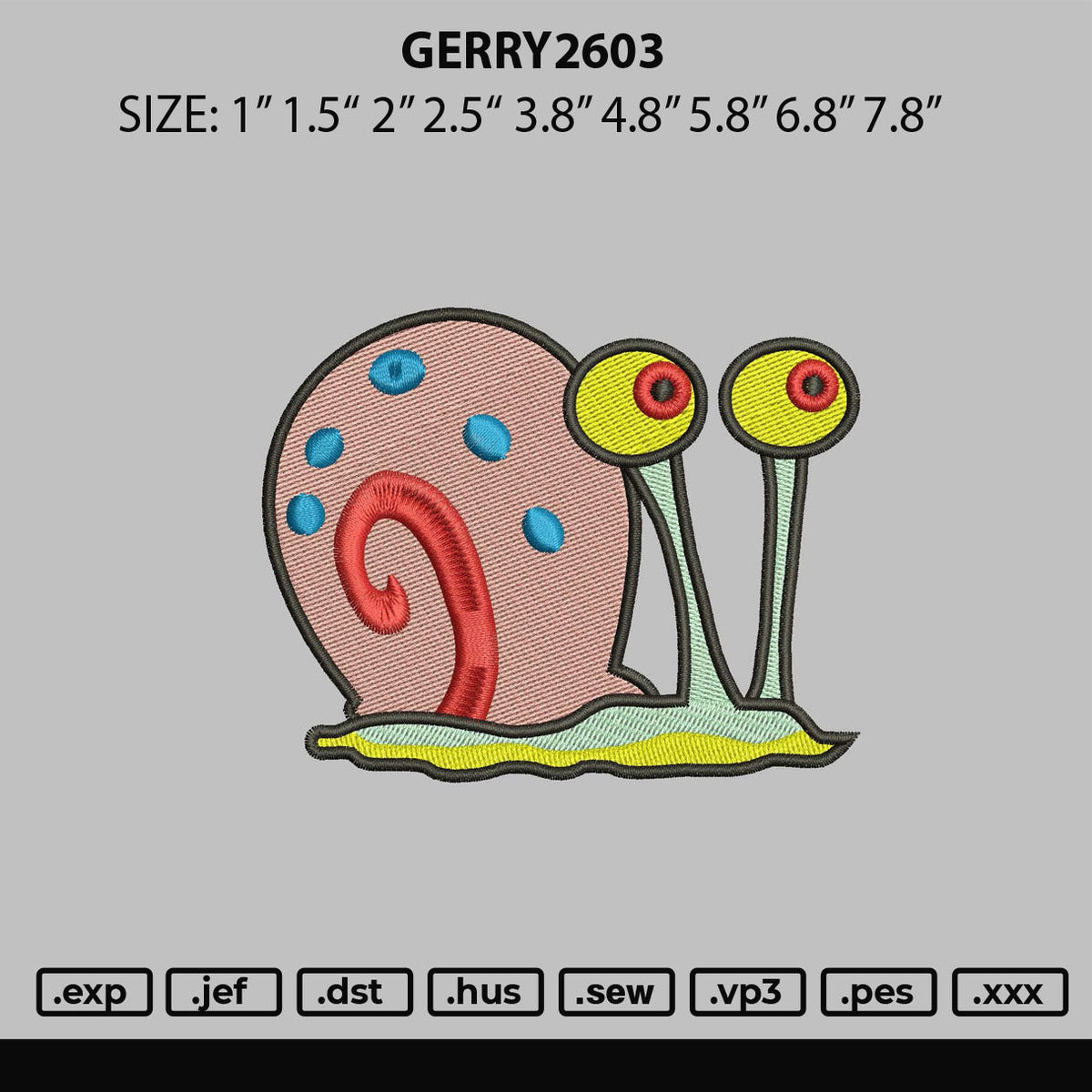 Gerry2603 Embroidery File 6 sizes
