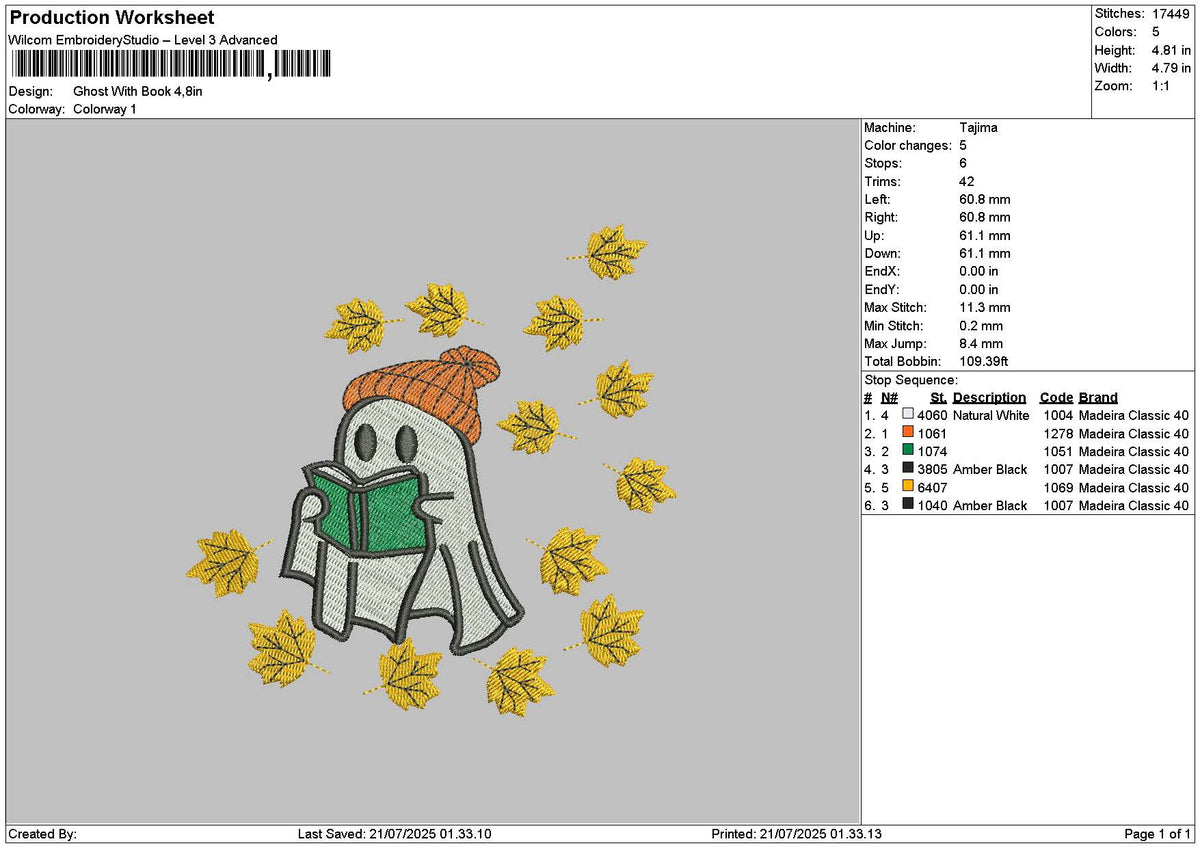 Ghostbook 2107 Embroidery File 6 sizes