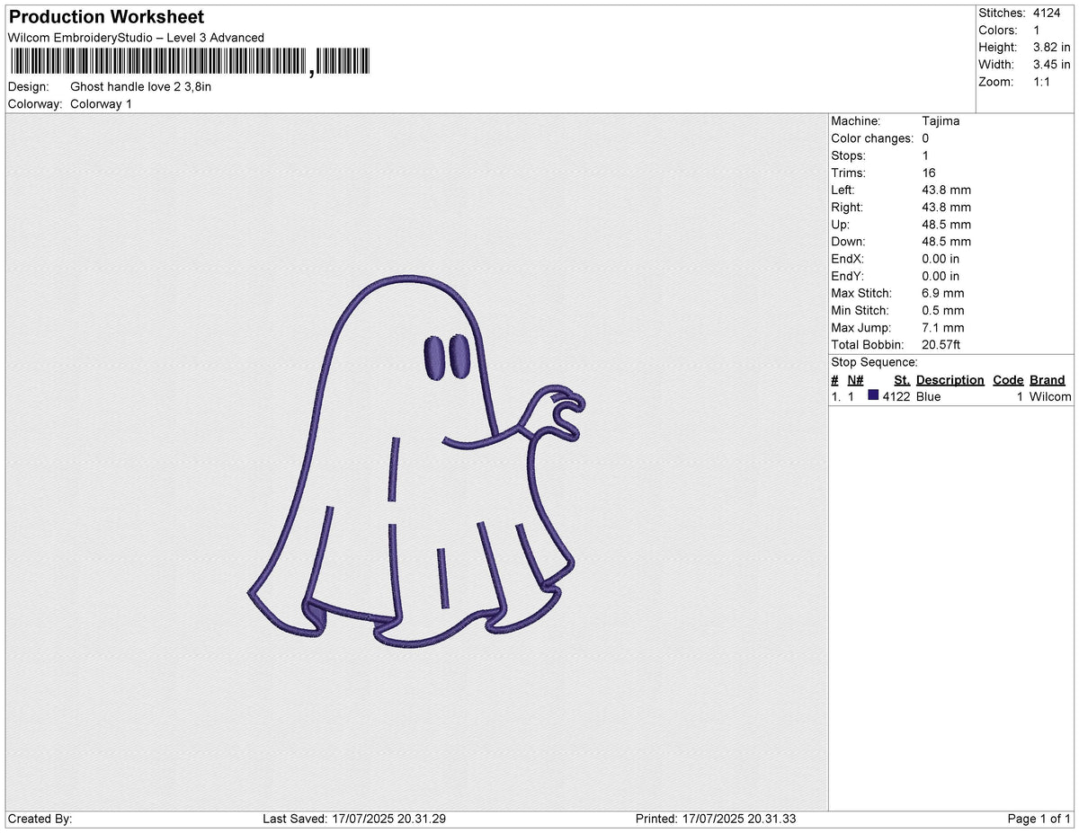 Ghost handle love ( 2 file) Embroidery File 6 size