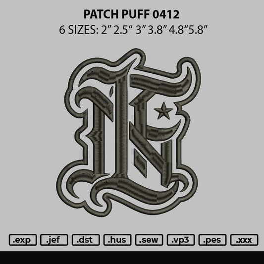 Patch Puff 0412 Embroidery File 6 sizes