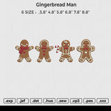 Gingerbread man Embroidery File 6 size