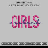 Girlstext 1410 Embroidery File 6 sizes