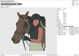 Girl and Horse Embroidery File 6 size