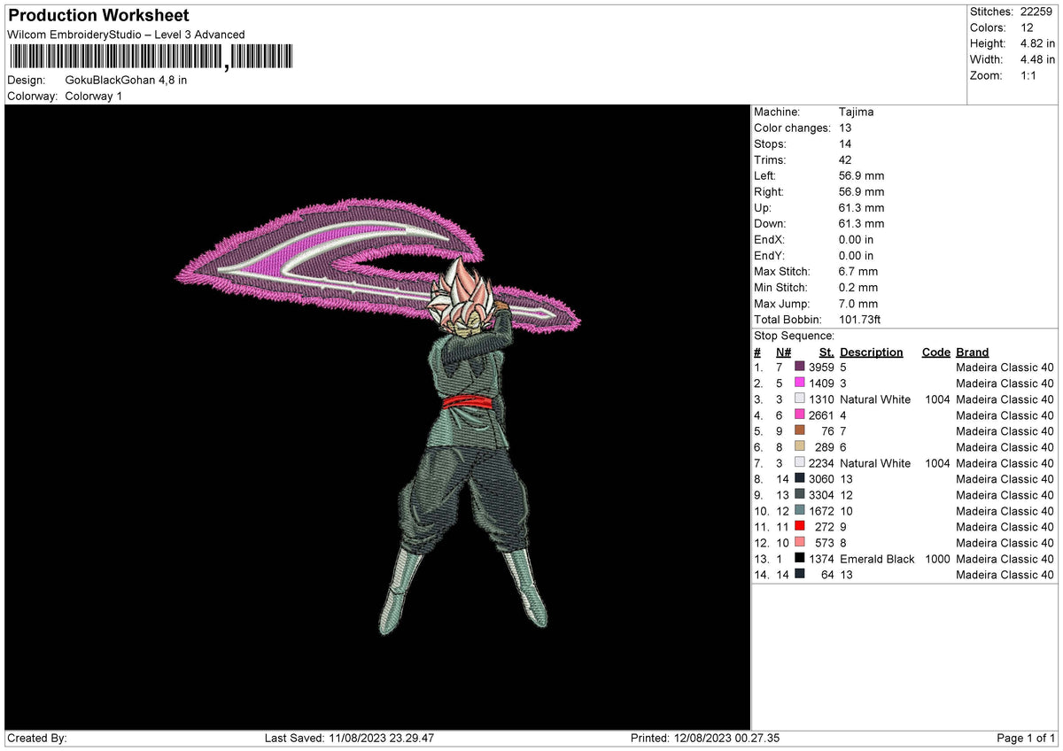 Gokublack Embroidery File 6 sizes