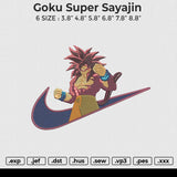 Goku Super Sayajin Embroidery File 6 size