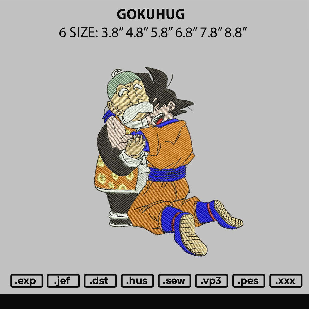 Gokuhug Embroidery File 6 sizes