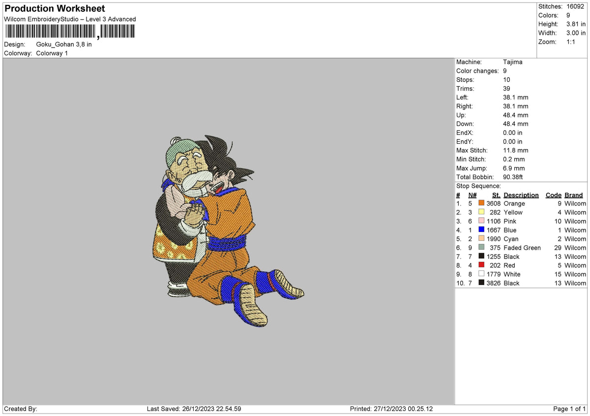 Gokuhug Embroidery File 6 sizes