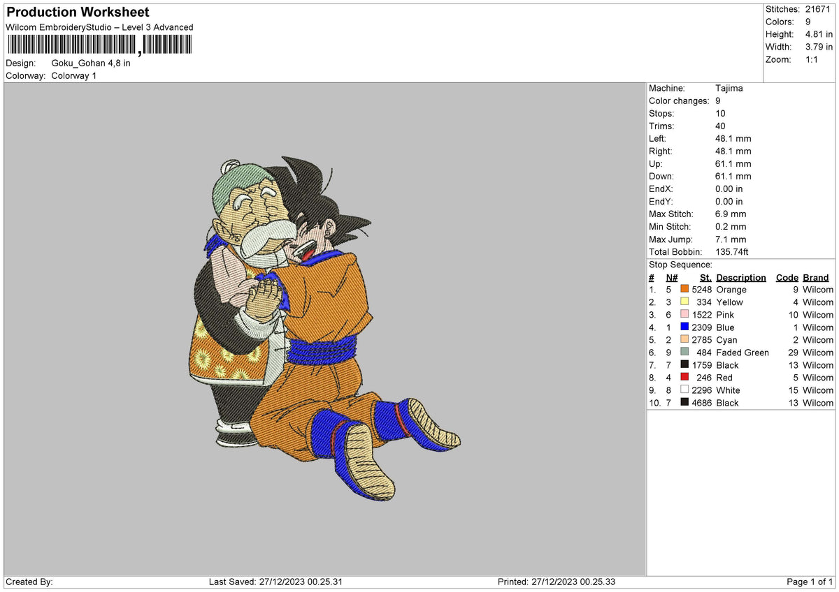 Gokuhug Embroidery File 6 sizes
