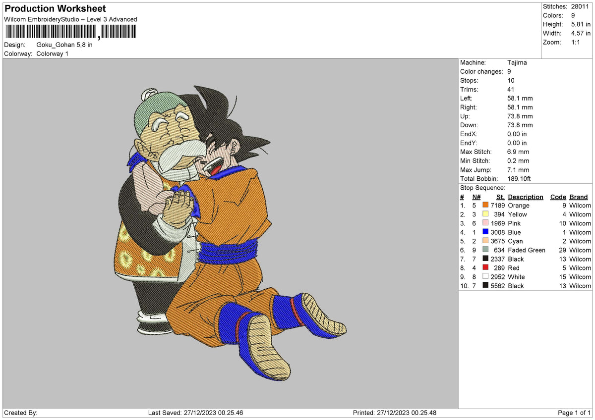 Gokuhug Embroidery File 6 sizes