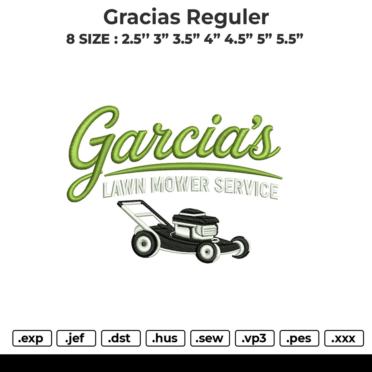 Gracias Regular Embroidery File 6 sizes