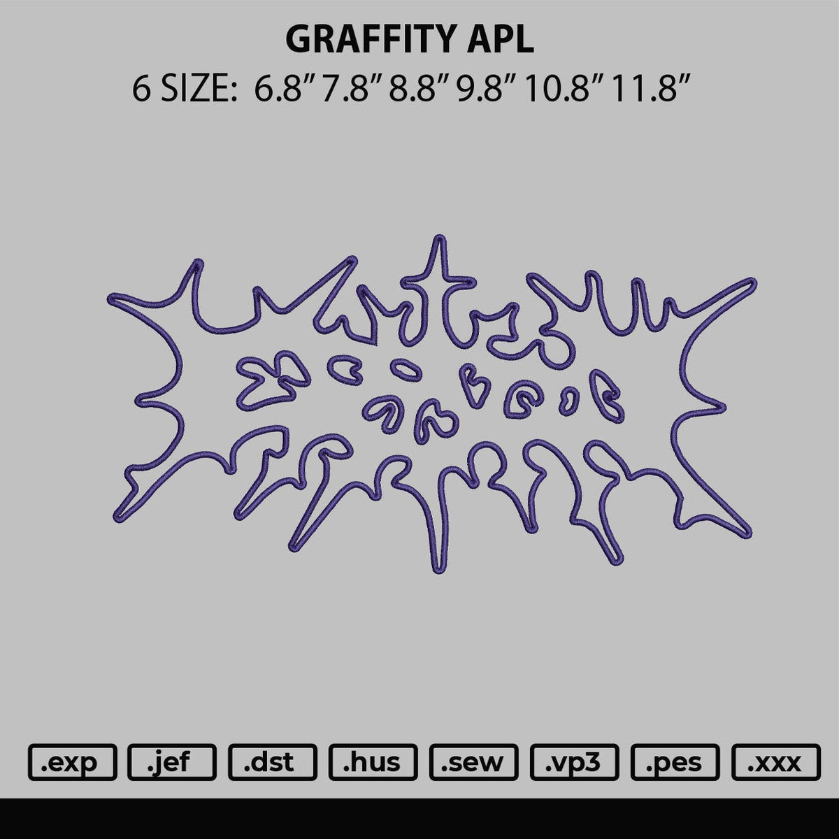 Graffity Apl Embroidery File 6 sizes