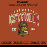 Hog Gryff Embroidery File 6 sizes