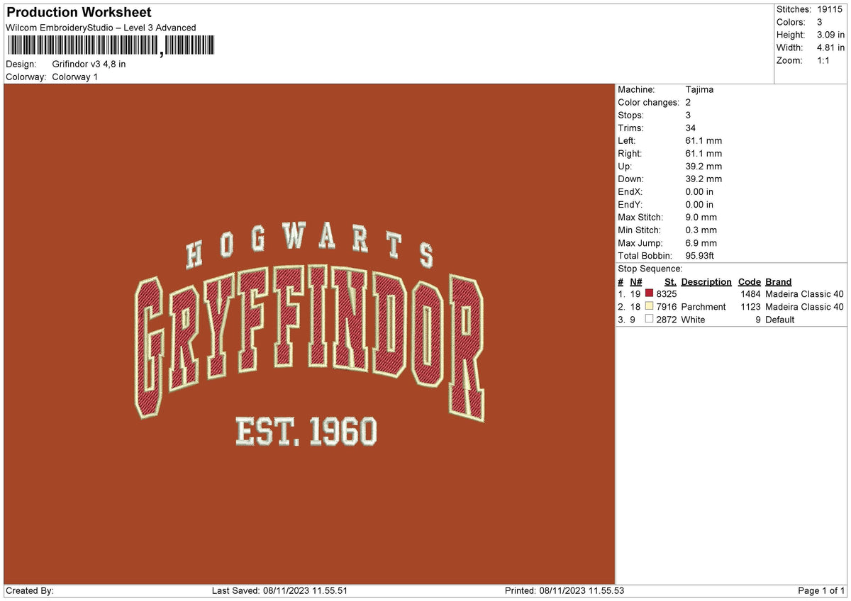 Grifin Text V3 Embroidery File 6 sizes