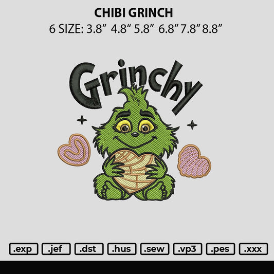 Chibi Grinch Embroidery File 6 sizes