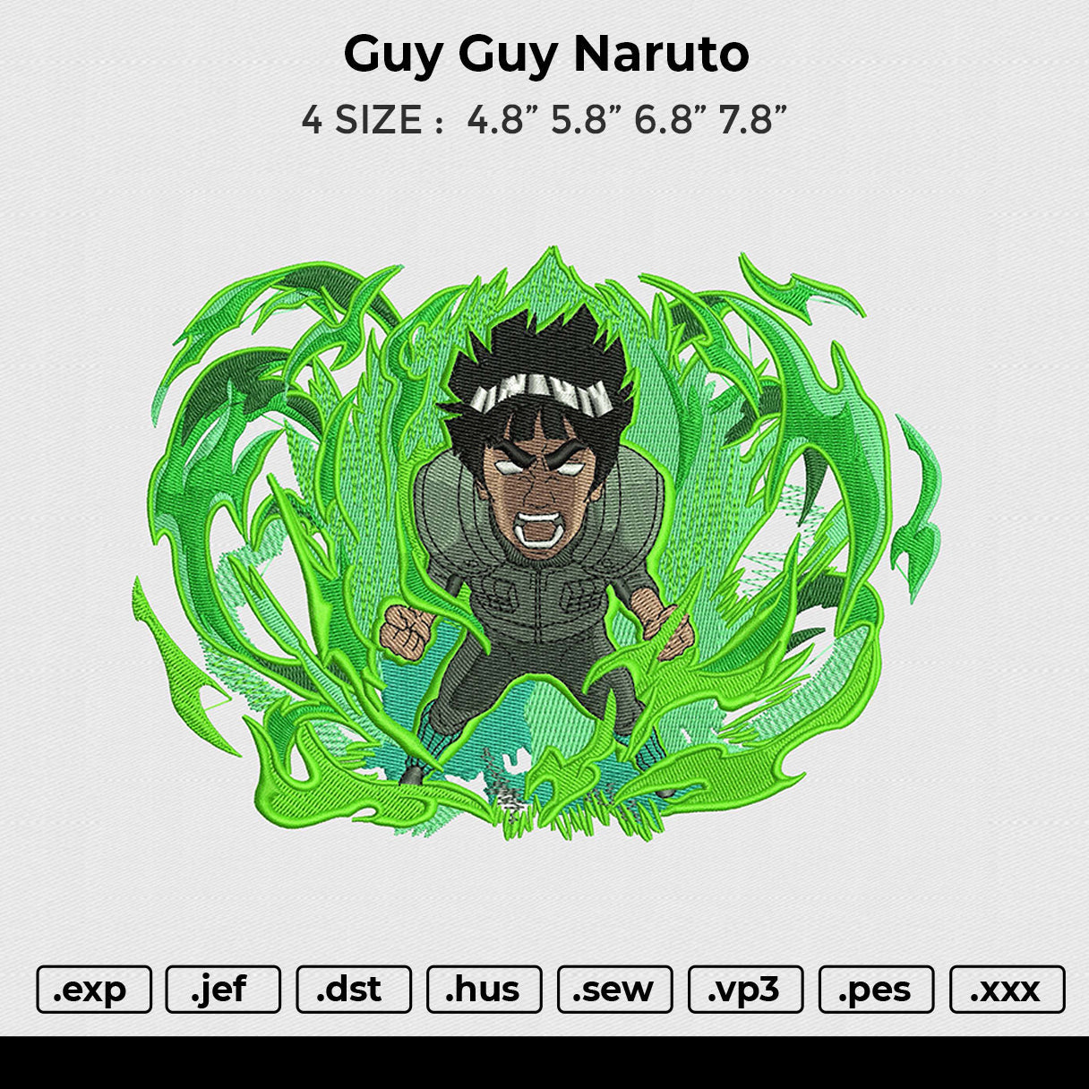 Guy Guy Naruto Embroidery