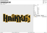 HAIKYU TEXT Embroidery File 6 size
