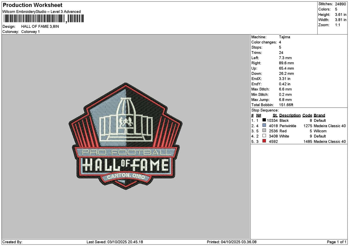 Halltext 0410 Embroidery File 6 sizes