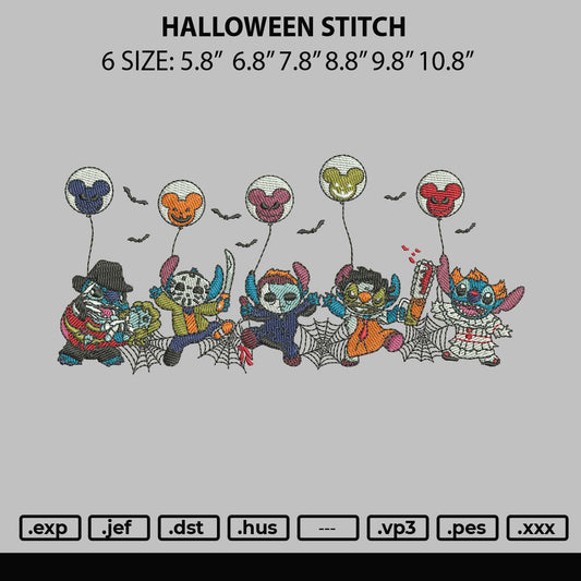 Halloween Stitchs Embroidery File 6 sizes