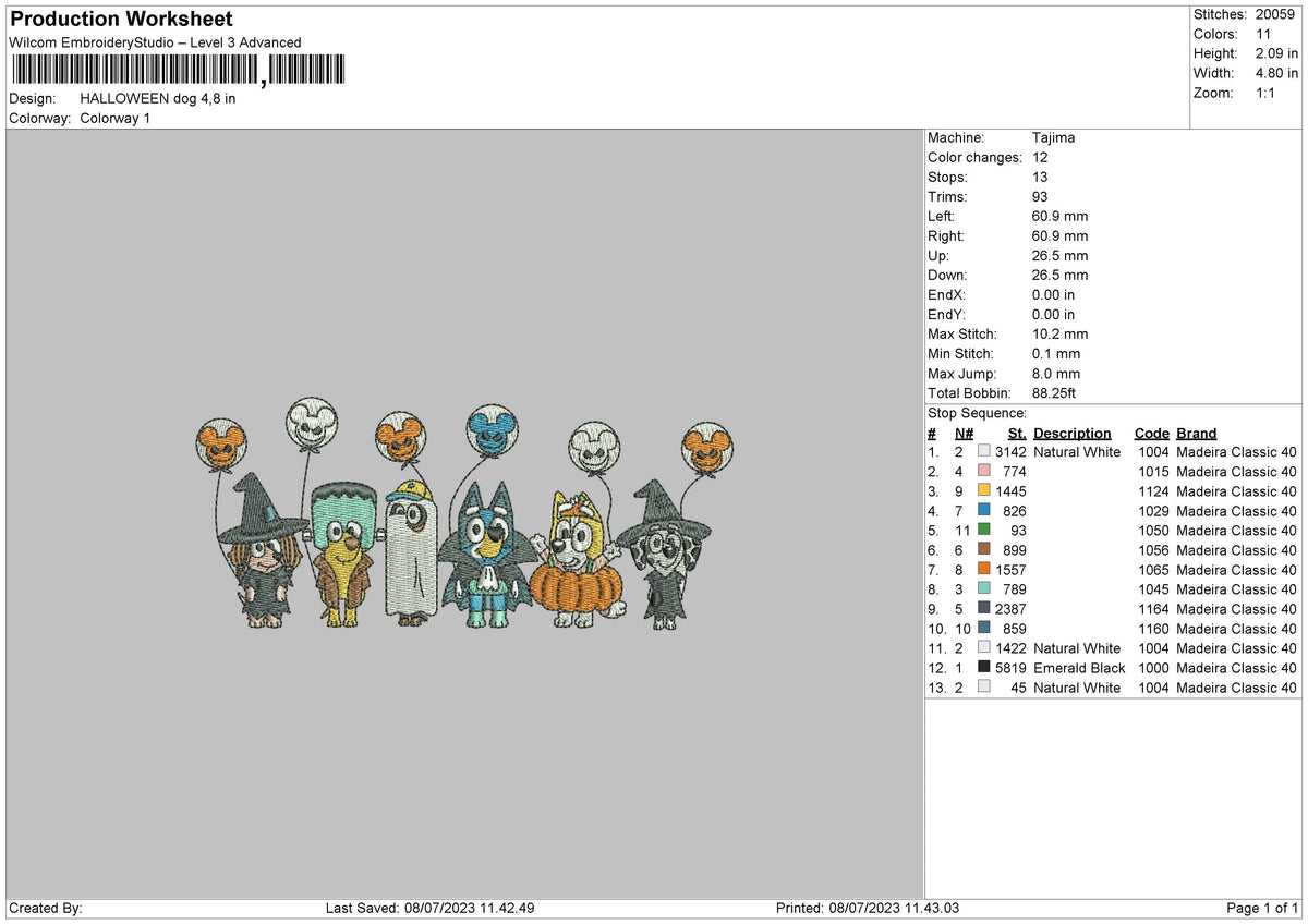 Halloween Dogs Embroidery File 6 sizes