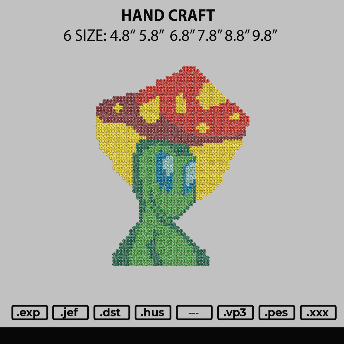 Hand Craft V1 Embroidery File 6 sizes